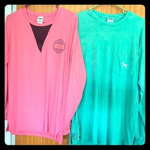 2 Pink Long Sleeve T-Shirts